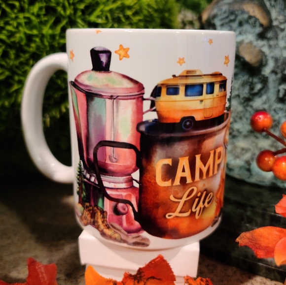 "Camp Life" Coffee Mug / Cup- 11 oz. Ceramic - Picture 2 of 4